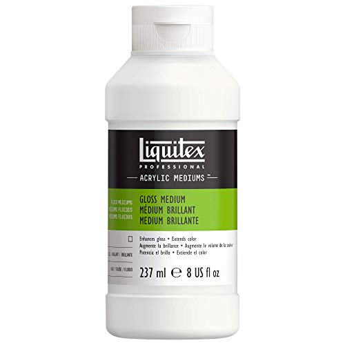 Liquitex 5008 Professional Glanz Gel Medium und Firnis für Acrylfarben, erhöht den glanz von Acrylfarben und verbessert den Farbfilm & Farbtiefe - 237ml Flasche, Transparent von Liquitex