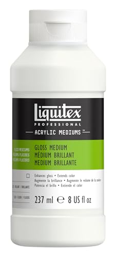 Liquitex 5008 Professional Glanz Gel Medium und Firnis für Acrylfarben, erhöht den glanz von Acrylfarben und verbessert den Farbfilm & Farbtiefe - 237ml Flasche, Transparent von Liquitex