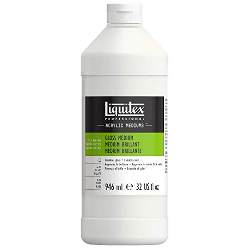 Liquitex 5032 Professional Glanz Gel Medium und Firnis für Acrylfarben, erhöht den glanz von Acrylfarben und verbessert den Farbfilm & Farbtiefe - 946ml Flasche, Transparent von Liquitex