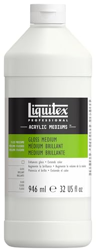 Liquitex 5032 Professional Glanz Gel Medium und Firnis für Acrylfarben, erhöht den glanz von Acrylfarben und verbessert den Farbfilm & Farbtiefe - 946ml Flasche, Transparent von Liquitex