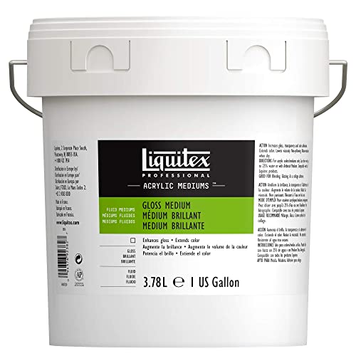 Liquitex 5036 Professional Glanz Gel Medium und Frinis für Acrylfarben, erhöht den glanz von Acrylfarben und verbessert den Farbfilm & Farbtiefe - 3,79 Liter Eimer von Liquitex