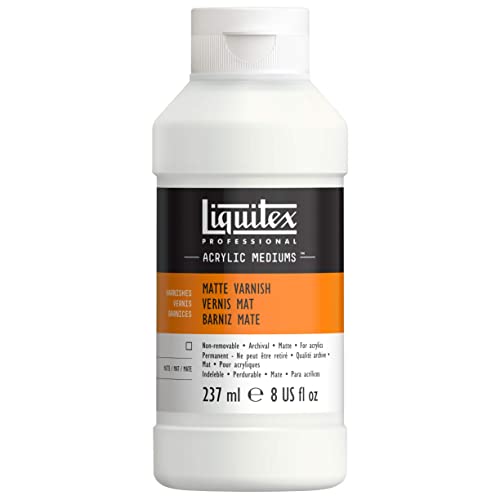 Liquitex 5208 Professional matter Firnis, Schlussfirnis für Acrylfarben - seidenmatte Oberfläche, nicht gilbend, alterungsbeständig, schnell trocknend, Archivqualität - 237ml Flasche, Farblos von Liquitex