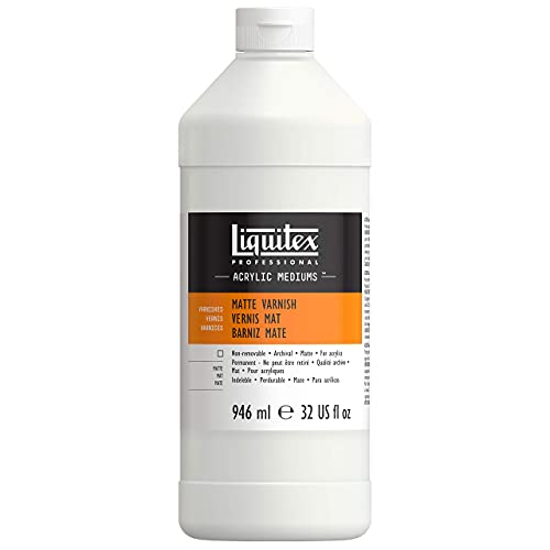 Liquitex 5232 Professional matter Firnis, Schlussfirnis für Acrylfarben - seidenmatte Oberfläche, nicht gilbend, alterungsbeständig, schnell trocknend, Archivqualität - 946ml Flasche, Farblos, Professional matter Firnis - 946ml Flasche Liquitex 5232 Professional matter Firnis, Schlussfirnis für Acrylfarben - seidenmatte Oberfläche, nicht gilbend, alterungsbeständig, schnell trocknend, Archivqualität - 946ml Flasche, Farblos, Professional matter Firnis - 946ml Flasche von Liquitex