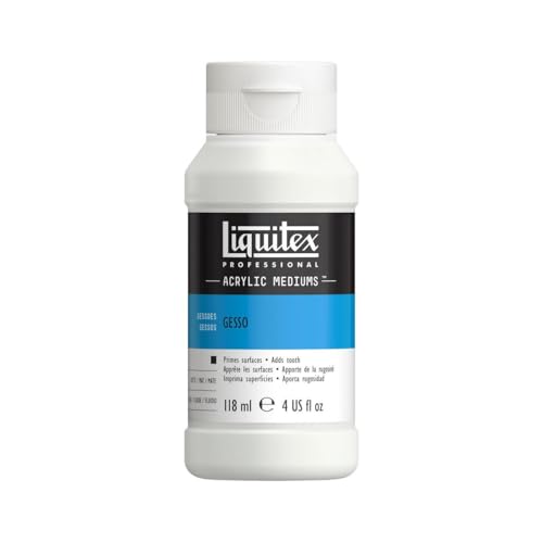 Liquitex 5304 Professional Gesso, Grundierung für Acrylfarben, licht und alterungsbeständiger Primer, gebrauchsfertig - 118ml Flasche, weiß von Liquitex