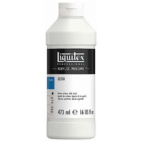 Liquitex 5316 Professional Gesso, Grundierung für Acrylfarben, licht und alterungsbeständiger Primer, gebrauchsfertig - 473ml Flasche, weiß von Liquitex