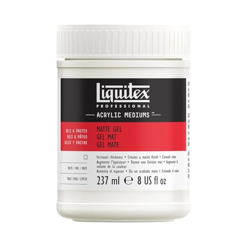 Liquitex 5321 Professional Mattes Gel Medium, entzieht Acrylfarben den Glanz, kann als Klebemittel für Collagen benutzt werden, 237 ml Tube von Liquitex