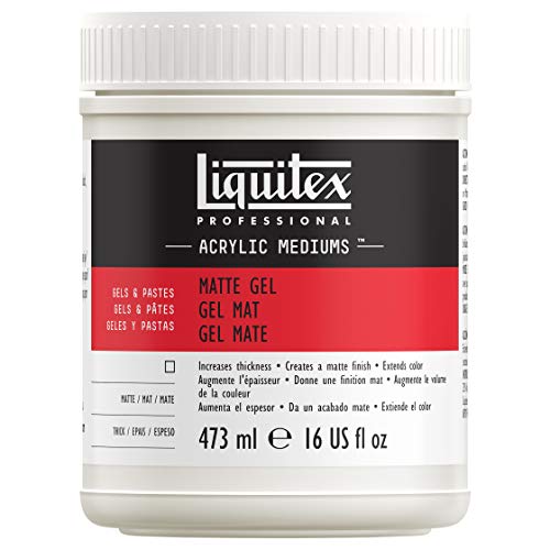 Liquitex 5322 Professional Mattes Gel Medium, entzieht Acrylfarben den Glanz, kann als Klebemittel für Collagen benutzt werden, 473 ml Topf von Liquitex