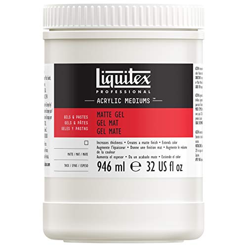 Liquitex 5323 Professional Mattes Gel Medium, entzieht Acrylfarben den Glanz, kann als Klebemittel für Collagen benutzt werden, 946 ml Topf von Liquitex