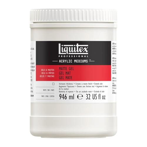 Liquitex 5323 Professional Mattes Gel Medium, entzieht Acrylfarben den Glanz, kann als Klebemittel für Collagen benutzt werden, 946 ml Topf von Liquitex