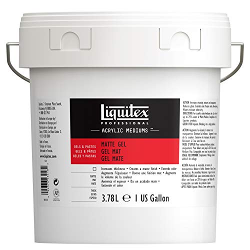 Liquitex 5324 Professional Mattes Gel Medium, entzieht Acrylfarben den Glanz, kann als Klebemittel für Collagen benutzt werden, 3,78 l Topf von Liquitex