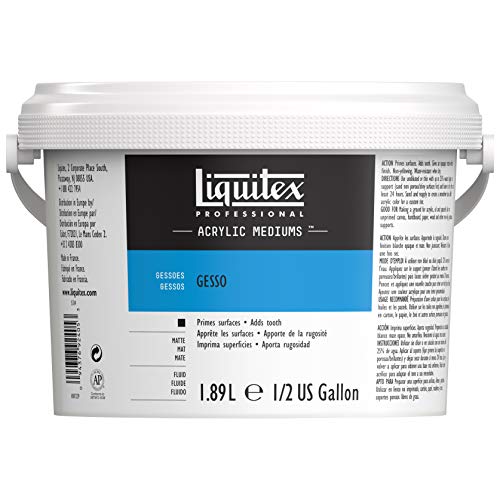 Liquitex 5334 Professional Gesso, Grundierung für Acrylfarben, Licht und Alterungsbeständiger Primer, Gebrauchsfertig - 1, 89 Lieter Eimer, weiß von Liquitex