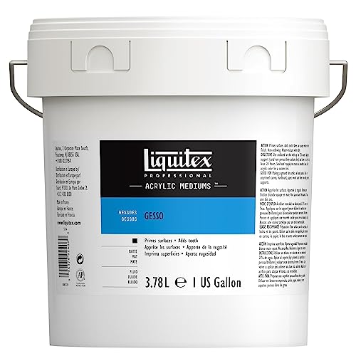 Liquitex 5336 Professional Gesso, Grundierung für Acrylfarben, Licht und Alterungsbeständiger Primer, Gebrauchsfertig - 3, 79 L Eimer, Weiß von Liquitex