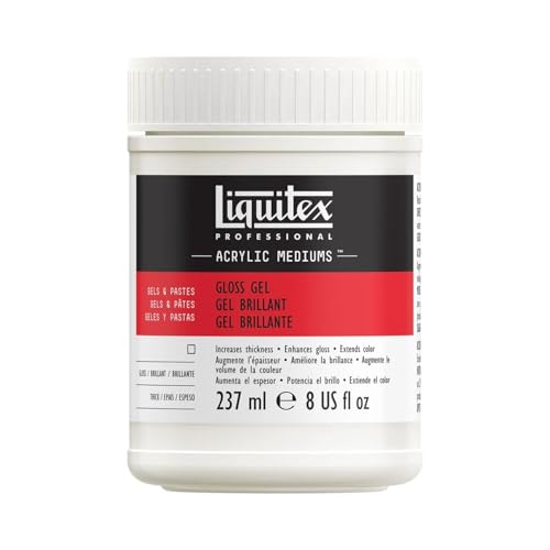 Liquitex 5708 Professional Glanz Gel Medium für Acrylfarben, erhöht von Acryl Farbbrillianz, den Glanz und die Transparenz - 237ml Topf, Transparent von Liquitex