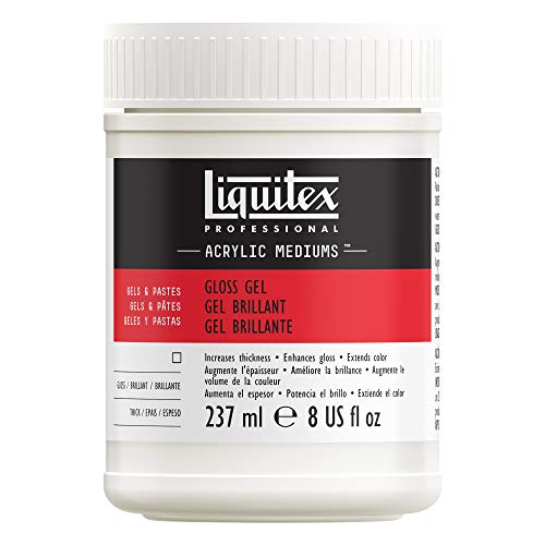 Liquitex 5708 Professional Glanz Gel Medium für Acrylfarben, erhöht von Acryl Farbbrillianz, den Glanz und die Transparenz - 237ml Topf, Transparent von Liquitex