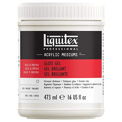 Liquitex 5716 Professional Glanz Gel Medium für Acrylfarben, erhöht von Acryl Farbbrillianz, den Glanz und die Transparenz - 473ml Topf, Transparent von Liquitex