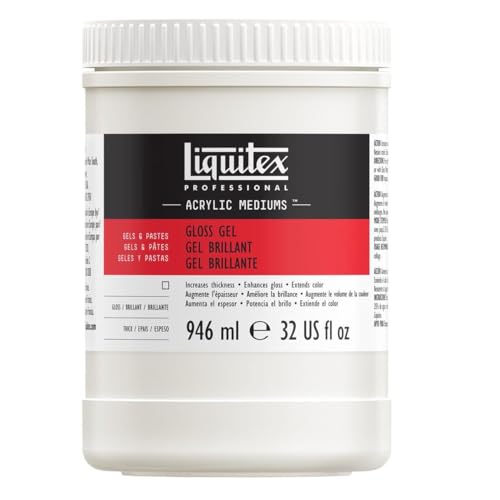 Liquitex 5732 Professional Glanz Gel Medium für Acrylfarben, erhöht von Acryl Farbbrillianz, den Glanz und die Transparenz - 946ml Topf, Transparent von Liquitex