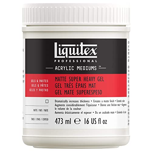 Liquitex 5816 Professional mattes extra schweres Gel Medium für Acrylfarben, kann hohe Spitzen und scharfe Pinsel und Messerstriche halten - 473ml Topf von Liquitex