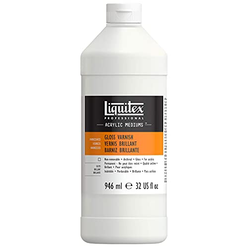Liquitex 6232 Glanz Firniss, Fixativ für Acrylfarben, glänzender Oberflächenschutz, 946 ml Flasche von Liquitex