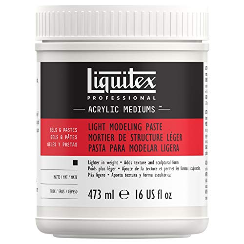 Liquitex 6816 Professional leichte Modellierpaste - Strukturgel, leichte elastische Struktur-Paste von pastoser, spachtelbarer Konsistenz - 473ml Topf, Weiß von Liquitex