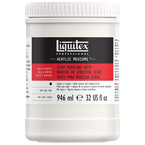 Liquitex 6832 Professional leichte Modellierpaste - Strukturgel, leichte elastische Struktur-Paste von pastoser, spachtelbarer Konsistenz - 946ml Topf, Weiß von Liquitex