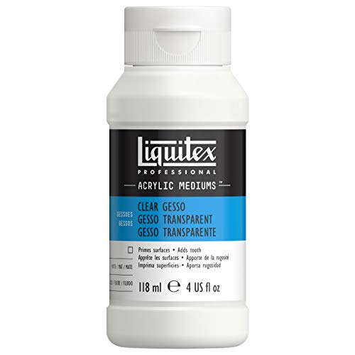 Liquitex 7604 Professional klares Gesso, Universalgrundierung für Acrylfarben, licht und alterungsbeständiger Primer, gebrauchsfertig - 118ml Flasche, transparent von Liquitex
