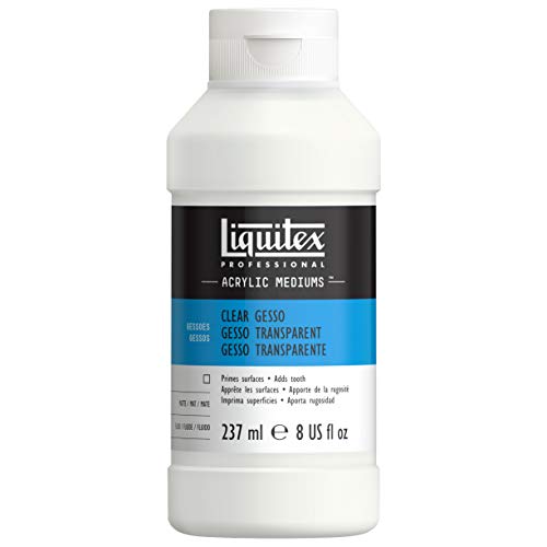 Liquitex 7608 Professional klares Gesso, Universalgrundierung für Acrylfarben, licht und alterungsbeständiger Primer, gebrauchsfertig - 237ml Flasche, transparent von Liquitex