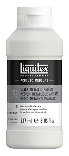 Liquitex 8508 Metallic Silber Medium für Acrylfarben, verleiht Acrylfarben metallische hochreflektierende Silbereffekte mit Brillanz, alterungsbeständig in Künstlerqualität - 237ml Flasche von Liquitex