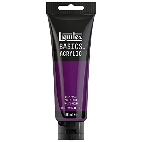 Liquitex 8870011 Basics - Acrylfarbe, monopigmentierte Künstlerpigmente, lichtecht, mittlere Viskosität, Archivqualität, seidenglänzender Finish, 118ml Tube - Dunkelviolett Liquitex 8870011 Basics - Acrylfarbe, monopigmentierte Künstlerpigmente, lichtecht, mittlere Viskosität, Archivqualität, seidenglänzender Finish, 118ml Tube - Dunkelviolett von Liquitex
