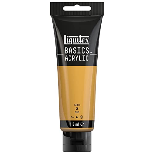 Liquitex 8870020 Basics - Acrylfarbe, monopigmentierte Künstlerpigmente, lichtecht, mittlere Viskosität, Archivqualität, seidenglänzender Finish, 118ml Tube - Gold Liquitex 8870020 Basics - Acrylfarbe, monopigmentierte Künstlerpigmente, lichtecht, mittlere Viskosität, Archivqualität, seidenglänzender Finish, 118ml Tube - Gold von Liquitex