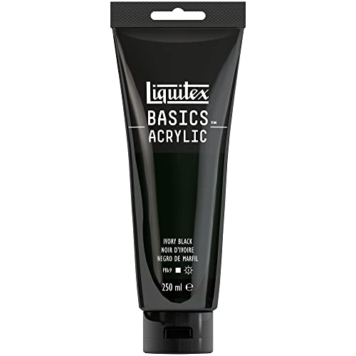 Liquitex 88700221 Basics - Acrylfarbe, monopigmentierte Künstlerpigmente, lichtecht, mittlere Viskosität, Archivqualität, seidenglänzender Finish, 250ml Tube - Elfenbeinschwarz Liquitex 88700221 Basics - Acrylfarbe, monopigmentierte Künstlerpigmente, lichtecht, mittlere Viskosität, Archivqualität, seidenglänzender Finish, 250ml Tube - Elfenbeinschwarz von Liquitex