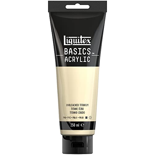 Liquitex 88700240 Basics - Acrylfarbe, monopigmentierte Künstlerpigmente, lichtecht, mittlere Viskosität, Archivqualität, seidenglänzender Finish, 250ml Tube - Ungebleichtes Titan Liquitex 88700240 Basics - Acrylfarbe, monopigmentierte Künstlerpigmente, lichtecht, mittlere Viskosität, Archivqualität, seidenglänzender Finish, 250ml Tube - Ungebleichtes Titan von Liquitex