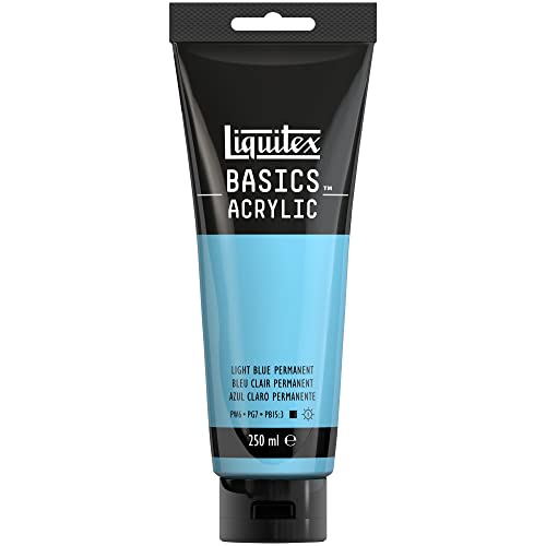 Liquitex 88700247 Basics - Acrylfarbe, monopigmentierte Künstlerpigmente, lichtecht, mittlere Viskosität, Archivqualität, seidenglänzender Finish, 250ml Tube - Hellblau Permanent Liquitex 88700247 Basics - Acrylfarbe, monopigmentierte Künstlerpigmente, lichtecht, mittlere Viskosität, Archivqualität, seidenglänzender Finish, 250ml Tube - Hellblau Permanent von Liquitex