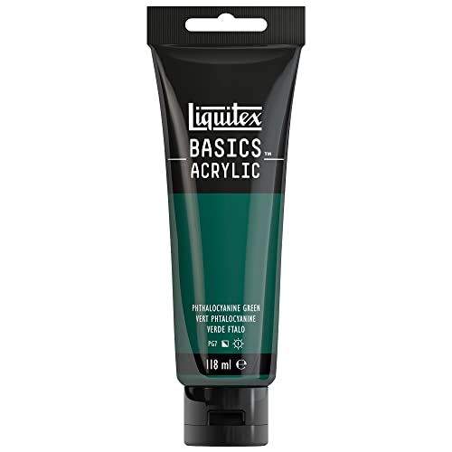 Liquitex 8870026 Basics - Acrylfarbe, monopigmentierte Künstlerpigmente, lichtecht, mittlere Viskosität, Archivqualität, seidenglänzender Finish, 118ml Tube - Phthalozyaningrün Liquitex 8870026 Basics - Acrylfarbe, monopigmentierte Künstlerpigmente, lichtecht, mittlere Viskosität, Archivqualität, seidenglänzender Finish, 118ml Tube - Phthalozyaningrün von Liquitex