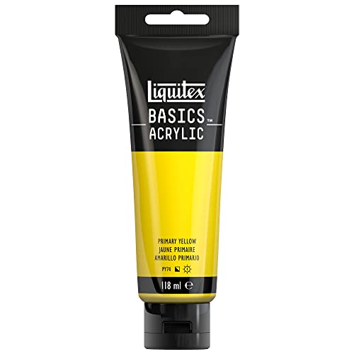 Liquitex 8870039 Basics Acrylfarbe Primärgelb – 118ml Tube, lichtecht, mittlere Viskosität, seidenglänzend, monopigmentiert, Archivqualität Liquitex 8870039 Basics Acrylfarbe Primärgelb – 118ml Tube, lichtecht, mittlere Viskosität, seidenglänzend, monopigmentiert, Archivqualität von Liquitex