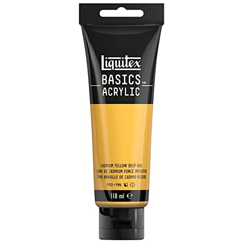 Liquitex 8870042 Basics Acrylfarbe Kadmiumgelb Dunkel – 118ml Tube, lichtecht, mittlere Viskosität, seidenglänzend, monopigmentiert, Archivqualität Liquitex 8870042 Basics Acrylfarbe Kadmiumgelb Dunkel – 118ml Tube, lichtecht, mittlere Viskosität, seidenglänzend, monopigmentiert, Archivqualität von Liquitex