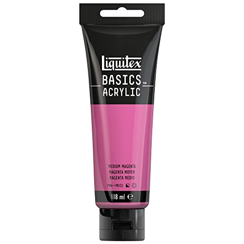 Liquitex 8870047 Basics Acrylfarbe Mittelmagenta – 118ml Tube, lichtecht, mittlere Viskosität, seidenglänzend, monopigmentiert, Archivqualität Liquitex 8870047 Basics Acrylfarbe Mittelmagenta – 118ml Tube, lichtecht, mittlere Viskosität, seidenglänzend, monopigmentiert, Archivqualität von Liquitex