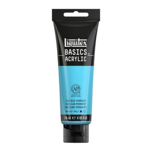 Liquitex 8870051 Basics Acrylfarbe Hellblau Permanent – 118ml Tube, lichtecht, mittlere Viskosität, seidenglänzend, monopigmentiert, Archivqualität Liquitex 8870051 Basics Acrylfarbe Hellblau Permanent – 118ml Tube, lichtecht, mittlere Viskosität, seidenglänzend, monopigmentiert, Archivqualität von Liquitex