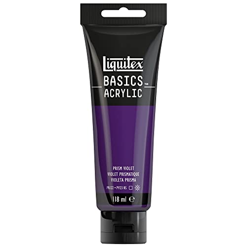 Liquitex 8870054 Basics - Acrylfarbe, monopigmentierte Künstlerpigmente, lichtecht, mittlere Viskosität, Archivqualität, seidenglänzender Finish, 118ml Tube - Prismaviolett von Liquitex