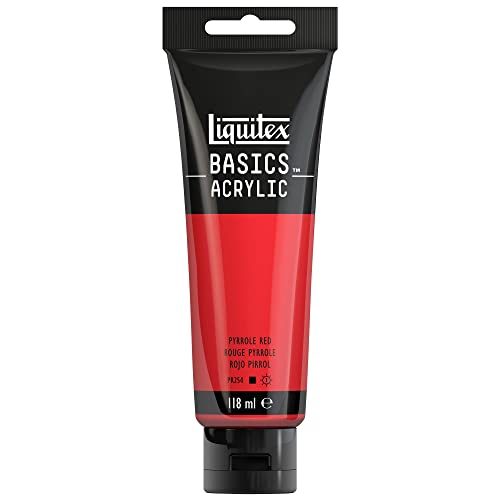 Liquitex 8870061 Basics Acrylfarbe Pyrrolrot – 118ml Tube, lichtecht, mittlere Viskosität, seidenglänzend, monopigmentiert, Archivqualität Liquitex 8870061 Basics Acrylfarbe Pyrrolrot – 118ml Tube, lichtecht, mittlere Viskosität, seidenglänzend, monopigmentiert, Archivqualität von Liquitex