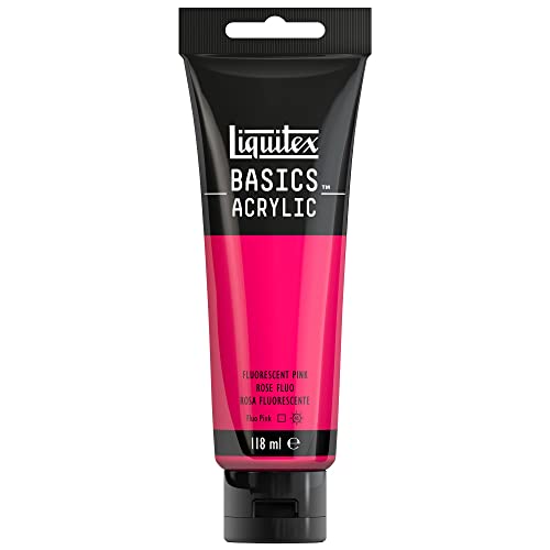 Liquitex 8870071 Basics Acrylfarbe Rosa Fluo – 118ml Tube, lichtecht, mittlere Viskosität, seidenglänzend, monopigmentiert, Archivqualität von Liquitex