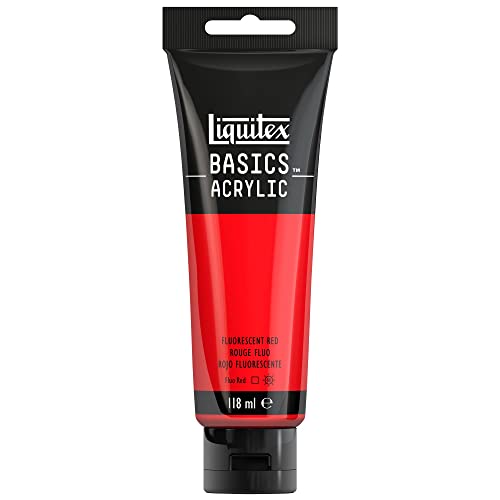 Liquitex 8870072 Basics Acrylfarbe Rot Fluo – 118ml Tube, lichtecht, mittlere Viskosität, seidenglänzend, monopigmentiert, Archivqualität Liquitex 8870072 Basics Acrylfarbe Rot Fluo – 118ml Tube, lichtecht, mittlere Viskosität, seidenglänzend, monopigmentiert, Archivqualität von Liquitex
