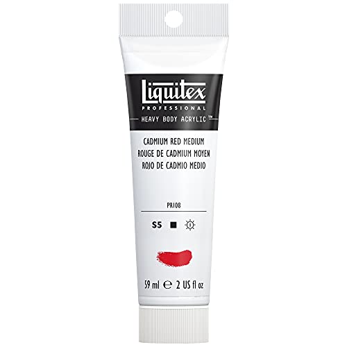 Liquitex 8870119 Professional Heavy Body Acrylfarbe in Künstlerqualität mit ausgezeichneter Lichtechtheit in buttriger Konsistenz, 59ml Tube - Kadmiumrot mittel von Liquitex