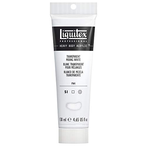 Liquitex 8870238 Professional Heavy Body Acrylfarbe in Künstlerqualität mit ausgezeichneter Lichtechtheit in buttriger Konsistenz, 138ml Tube - Mischweiß transparent von Liquitex