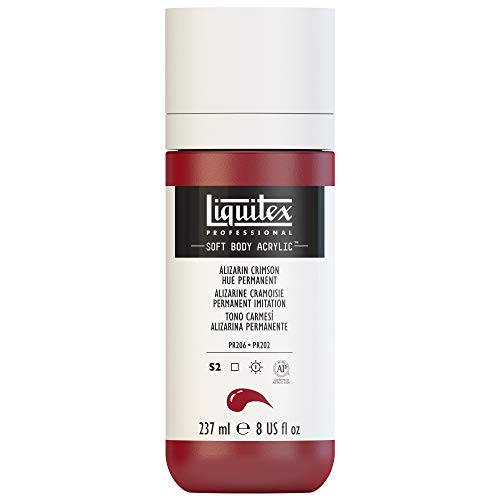 Liquitex 8870299 Professional Acrylfarbe Soft Body - Künstlerfarbe in cremiger deckender Konsistenz, hohe Pigmentierung, lichtecht & alterungsbeständig, 237ml Flasche - Karmesinrot Permanent Imit. von Liquitex