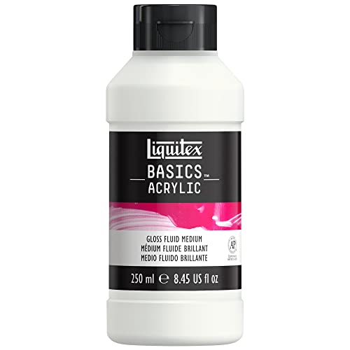Liquitex 8870302 Basics Acrylfarbe Flüssiges Ganzmedium, verleiht eine beständige glänzende Oberfläche und erhöht den Glanz von Acrylfarbe, flüssig - 250ml Flasche von Liquitex