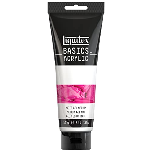 Liquitex 8870311 Basics Acrylfarbe Mattes Gelmedium, dickflüssiges Malmittel für Acrylfarbe, behält Pinselstriche, verbessert die Mischbarkeit von Acrylfarbe - 250ml Tube von Liquitex