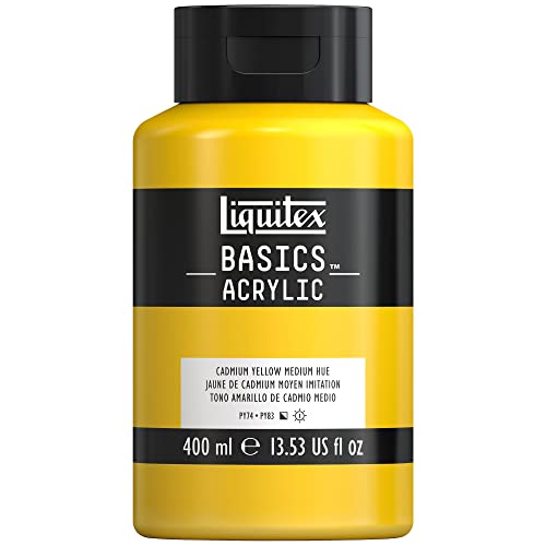 Liquitex 8870315 Basics - Acrylfarbe, monopigmentierte Künstlerpigmente, lichtecht, mittlere Viskosität, Archivqualität, seidenglänzender Finish, 400ml Flasche - Kadmiummiumgelb Mittel Farbton Liquitex 8870315 Basics - Acrylfarbe, monopigmentierte Künstlerpigmente, lichtecht, mittlere Viskosität, Archivqualität, seidenglänzender Finish, 400ml Flasche - Kadmiummiumgelb Mittel Farbton von Liquitex