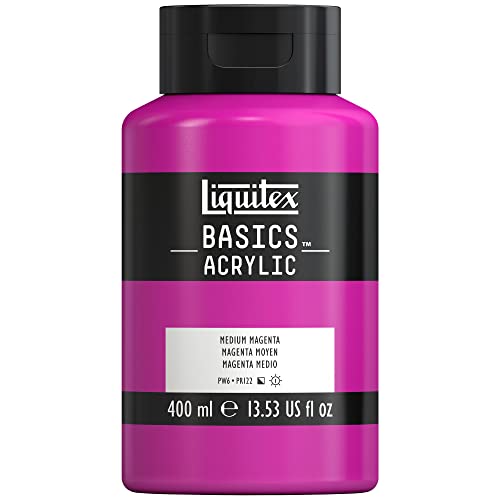 Liquitex 8870321 Basics - Acrylfarbe, monopigmentierte Künstlerpigmente, lichtecht, mittlere Viskosität, Archivqualität, seidenglänzender Finish, 400ml Flasche - Mittelmagenta Liquitex 8870321 Basics - Acrylfarbe, monopigmentierte Künstlerpigmente, lichtecht, mittlere Viskosität, Archivqualität, seidenglänzender Finish, 400ml Flasche - Mittelmagenta von Liquitex