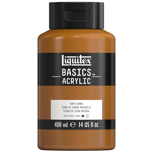 Liquitex 8870331 Basics - Acrylfarbe, monopigmentierte Künstlerpigmente, lichtecht, mittlere Viskosität, Archivqualität, seidenglänzender Finish, 400ml Flasche - Siena natur von Liquitex