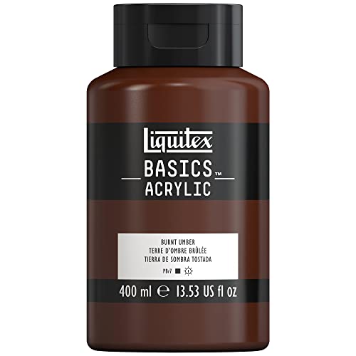 Liquitex 8870333 Basics - Acrylfarbe, monopigmentierte Künstlerpigmente, lichtecht, mittlere Viskosität, Archivqualität, seidenglänzender Finish, 400ml Flasche - Umbra gebrannt Liquitex 8870333 Basics - Acrylfarbe, monopigmentierte Künstlerpigmente, lichtecht, mittlere Viskosität, Archivqualität, seidenglänzender Finish, 400ml Flasche - Umbra gebrannt von Liquitex